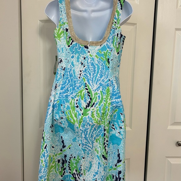 NWT Lilly Pulitzer Janice Shift Dress Spa Blue Let’s Cha Cha - Picture 4 of 8